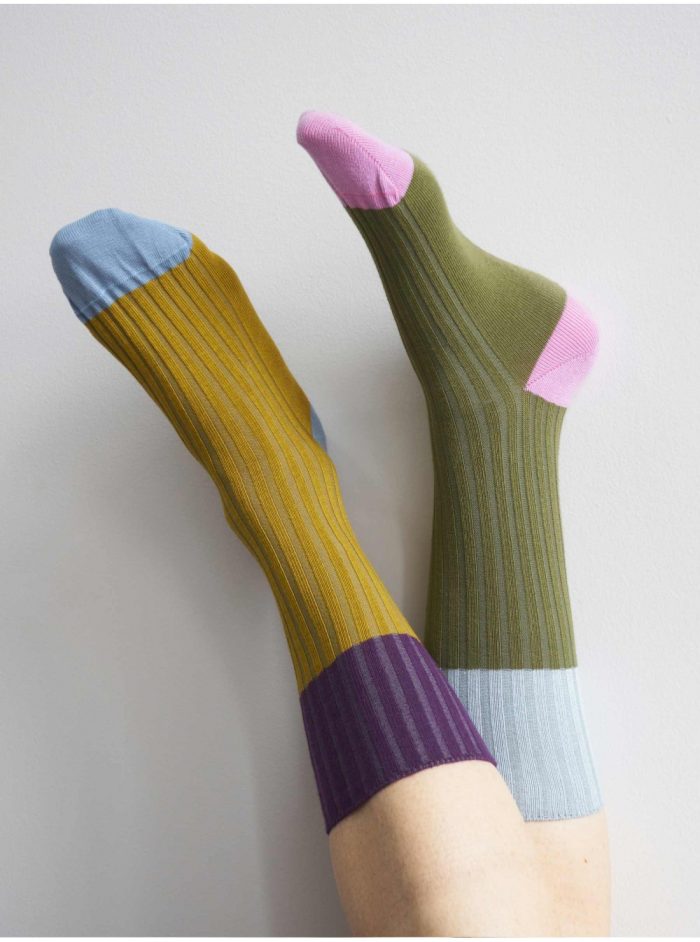 La Cerise socks Yvette Savora 42/45 paars/oker/blauw