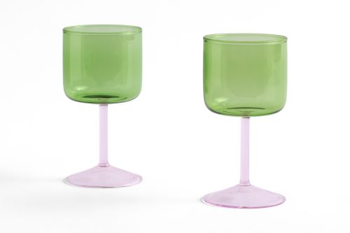 HAY Tint Wine Glass set 2 green pink