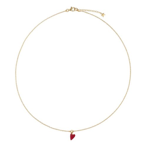 BB Necklace Red Heart 39cm Gold