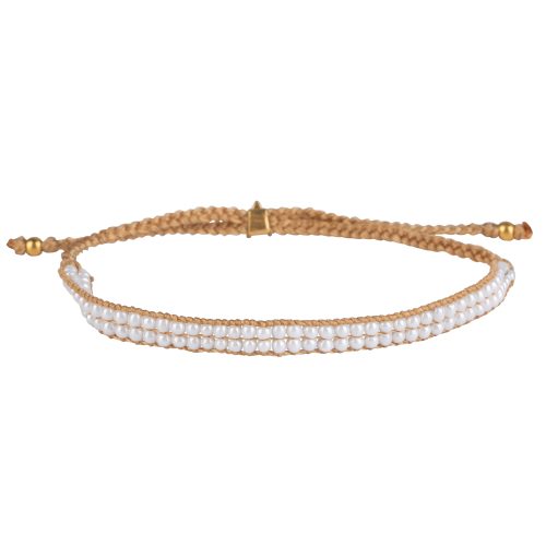 BB 2 rows pearl bracelet Gold plated