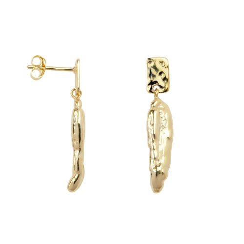 BB Earring Small Rectangle Cone Stud Gold