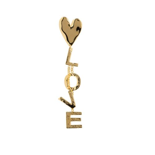 BB earring Heart Letter Love Stud gold plated (1)