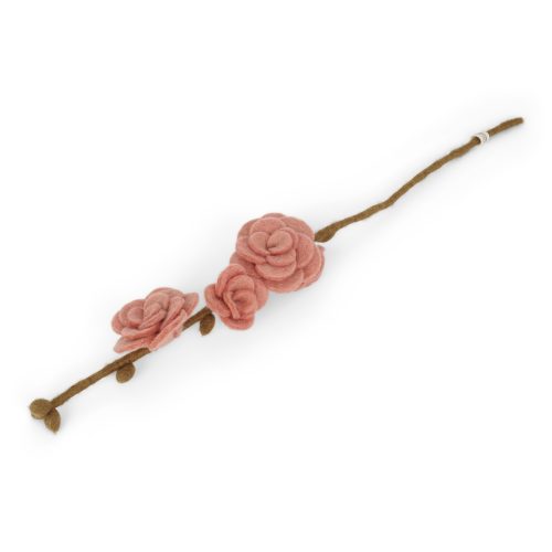 Gry Felt branch with Dusty Red Roses