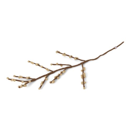 Gry Felt branch with dusty light yellow Berries