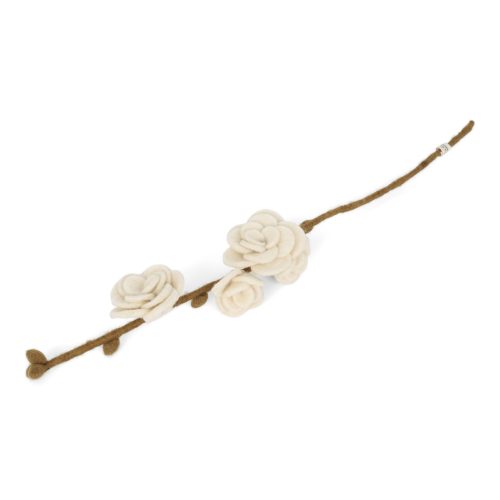 Gry Felt branch with White Roses