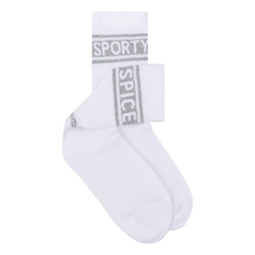 BB Socks White Silver Sporty Spice Stripes