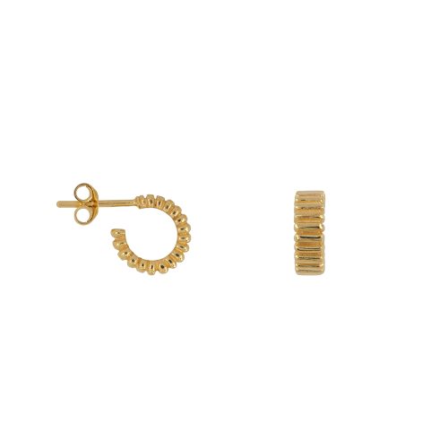 BB Stripes Hoop Stud Earring Gold Plated