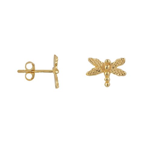 BB Mini Dragonfly Stud Earring Gold Plated