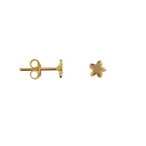 BB Mini Flat Flower Stud Gold Plated