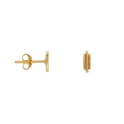 BB Three Stripes Stud Earring Gold Plated