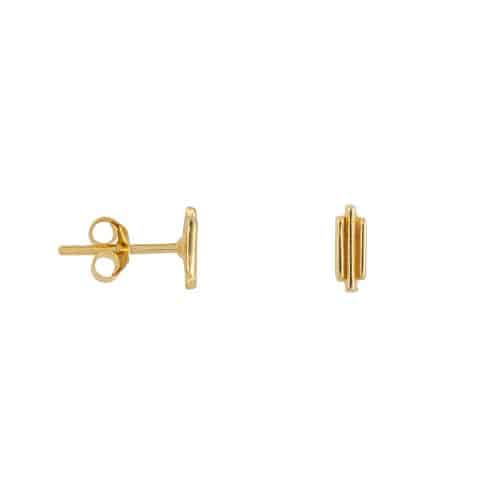 BB Three Stripes Stud Earring Gold Plated