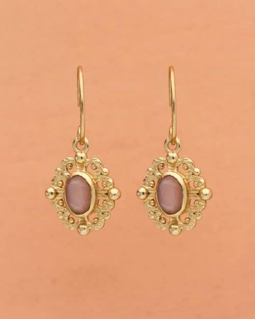 MJ earring hang Balsam peach ms & dots