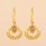 MJ earring hanging Cyclamen oval peach moonstone