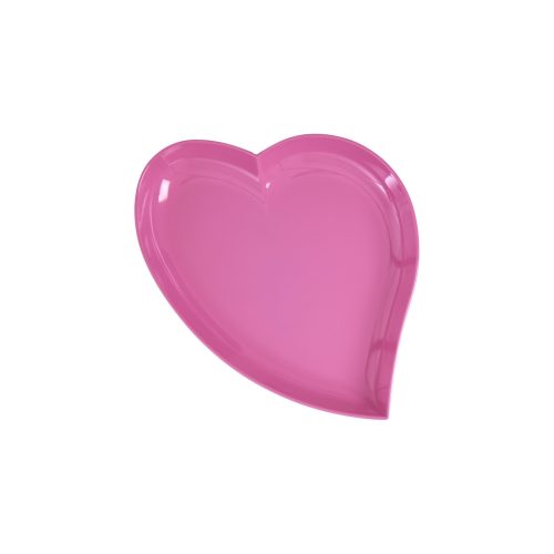 Rice mel heart plate solid pink