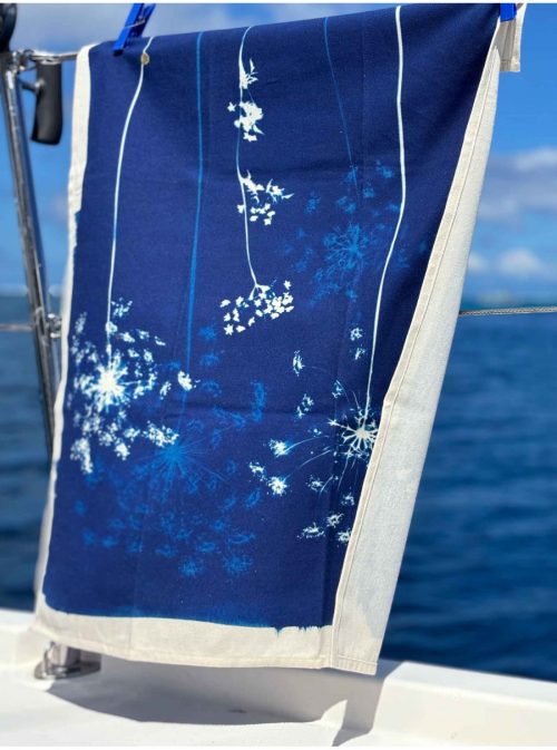 Cyanotype Collectie Tea Towel Fleurs de Carotte