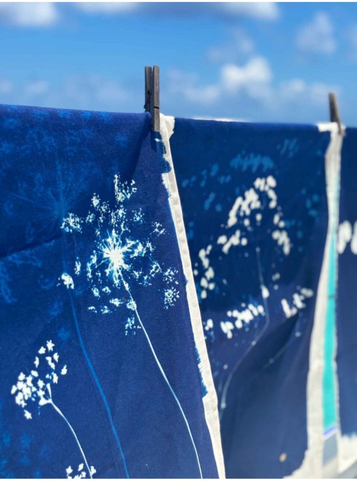 Cyanotype Collectie Tea Towel Fleurs de Carotte