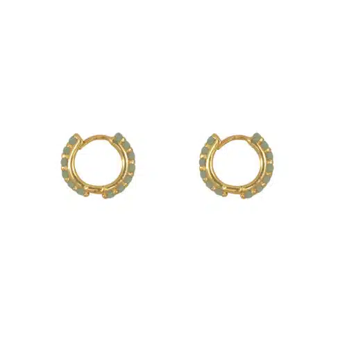 Click Hoop oorbellen gold green