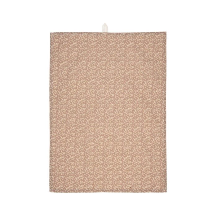 Theedoek Beate met wit/gele bloemetjes
