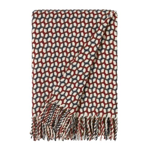 Blanket Wool Gathering Bordeaux Grey