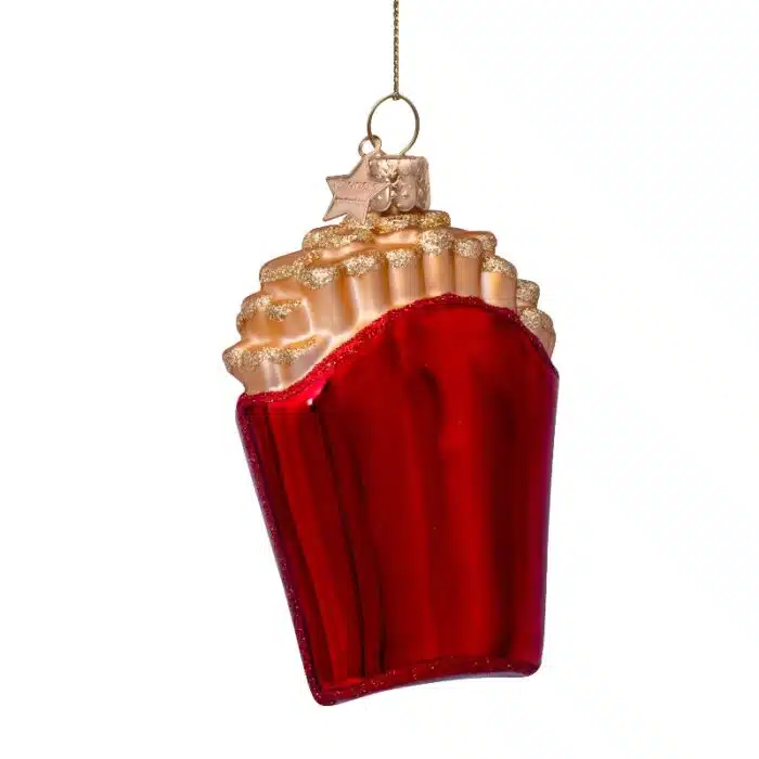 Glazen kerstdecoratie hanger French Fries