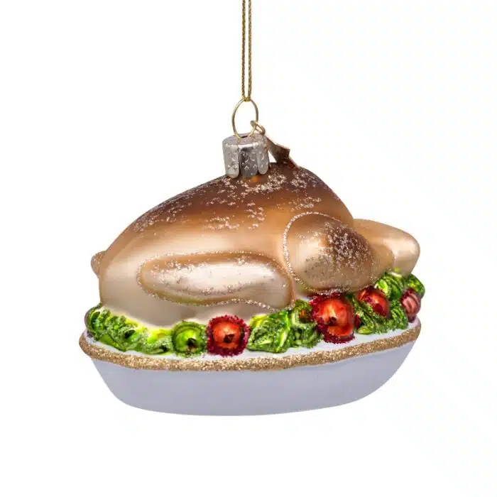 Glazen kerstdecoratie hanger Kalkoen