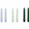 Hay Kaarsenset van 6 Spiral Blue/Mint/Green