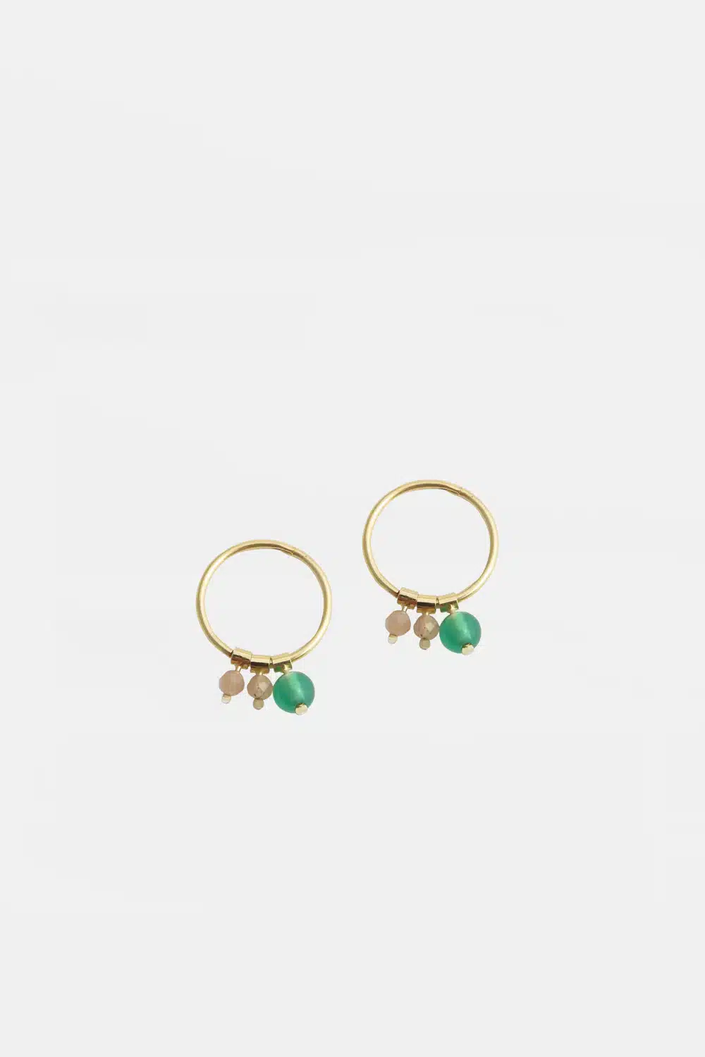 Oorbellen Hoop Beads groen/roze