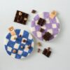Onderzetter Vilt Checkered Lilac