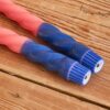 Rice twisted LED kaarsen marine blauw - koraal