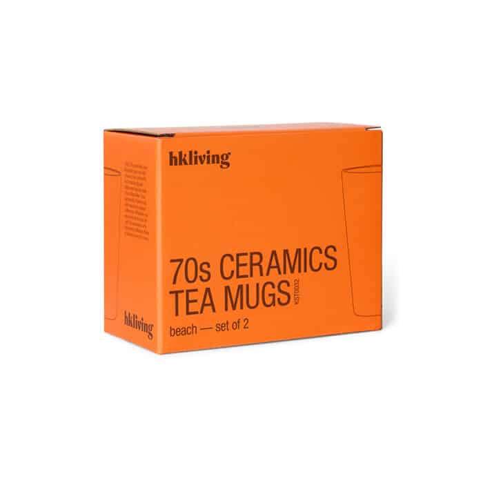70's Ceramic Tea Mugs set/2 Beach