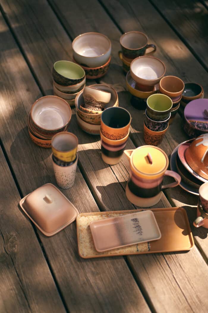 70's Ceramic Tea Mugs set/2 Beach