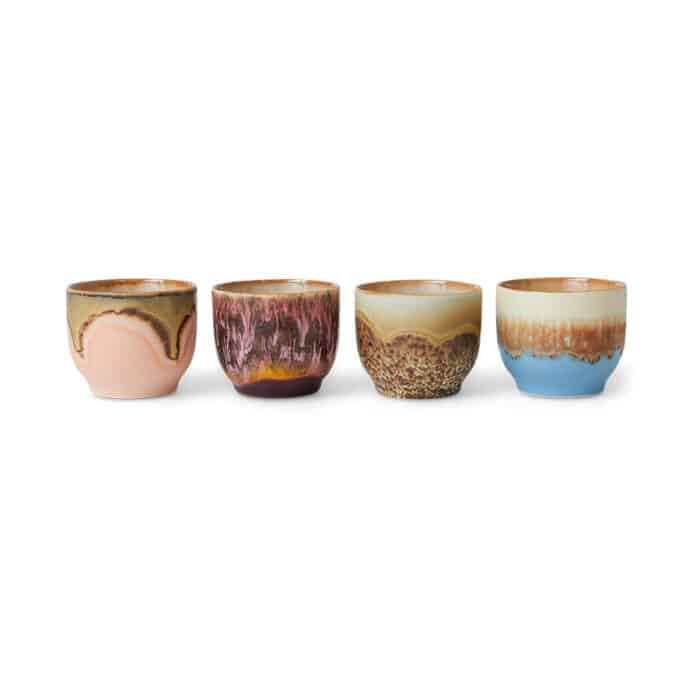 70's Ceramics Coffee Cups Lagoon set/4