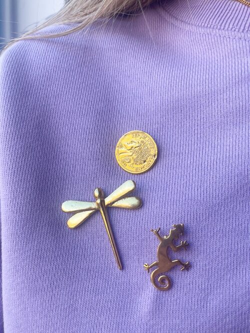 Broche goldplated Libelle