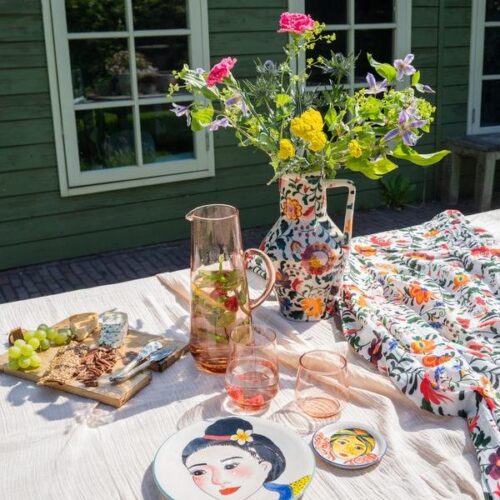 Gebloemde mousseline doek Bed of Flowers
