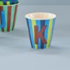 Rice Alfabet beker K blauw streep