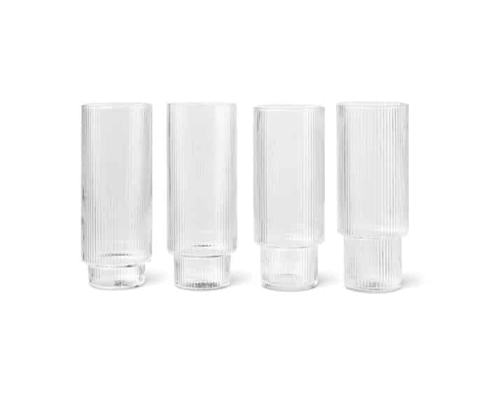 Ripple longdrinkglazen Clear set/4