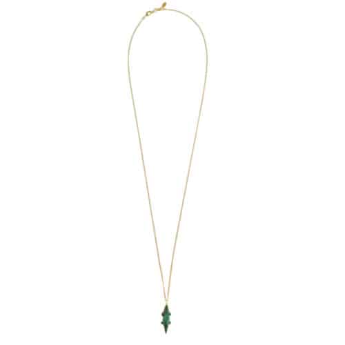 Vergulde ketting met Krokodil malachiet