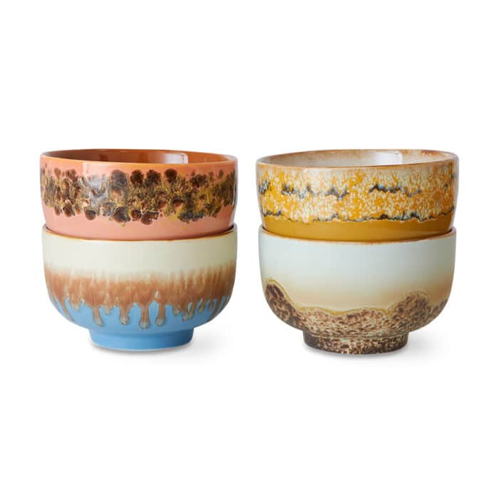 70's Noodle Bowls Seabreeze set/4