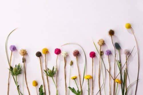 Endless Flower Vilt Distel Dusty Blue