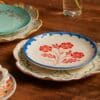 Gebaksbordje - Crème - Hand-painted Vintage Flower