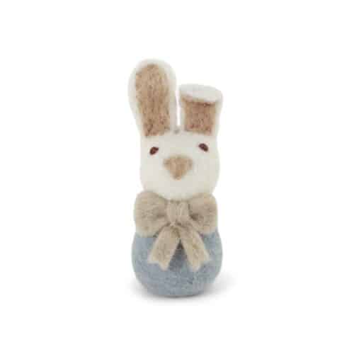 Hanger Vilt Bunny met strik licht blauw