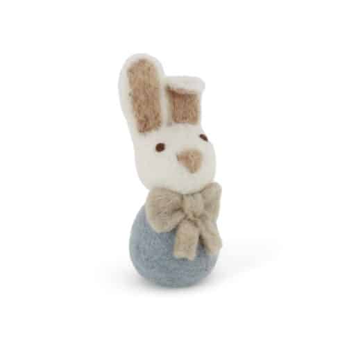 Hanger Vilt Bunny met strik licht blauw