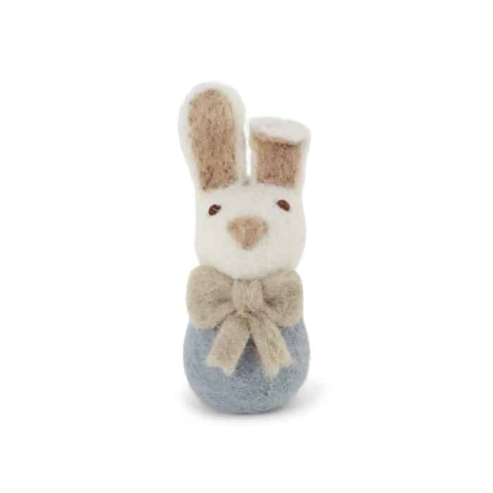 Hanger Vilt Bunny met strik licht blauw