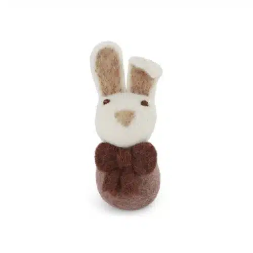 Hanger Vilt Bunny met strik roze
