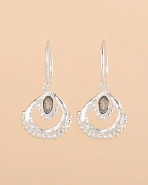Muja Juma Oorbellen Cyclamen labradorite