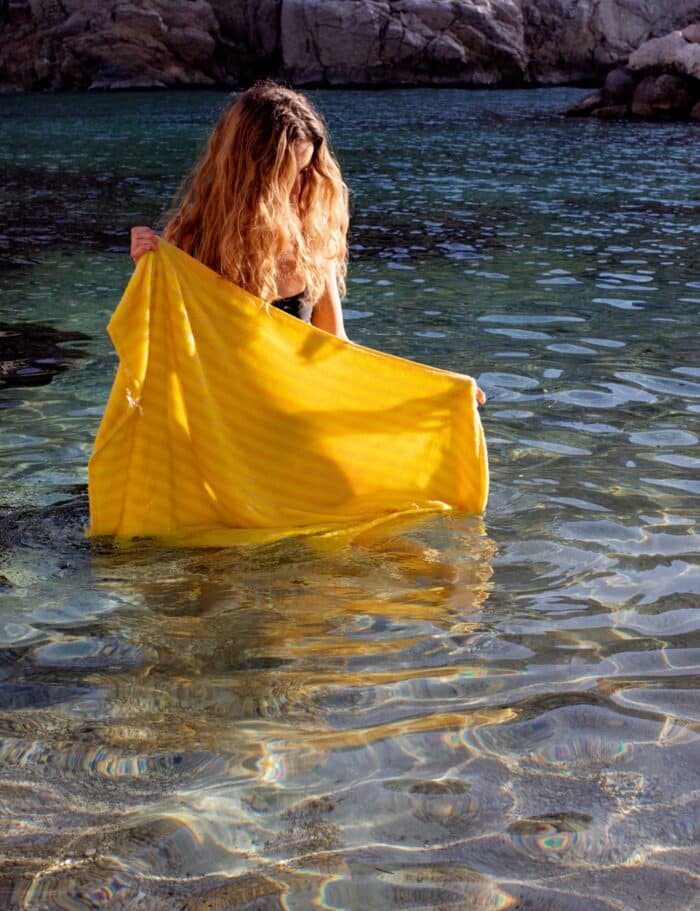 Naram Handdoek Pristine&NeonYellow