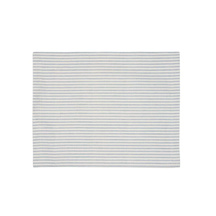 Placemat dusty blue streep