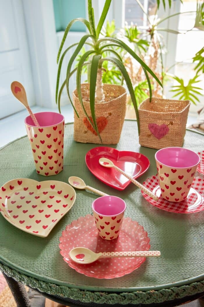 Rice melamine cup tall Darling Hearts