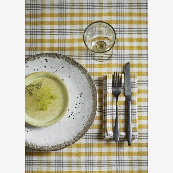 Set/4 Servetten Ruit geel