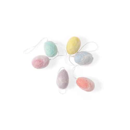 Set/6 paaseitjes Vilt Marble